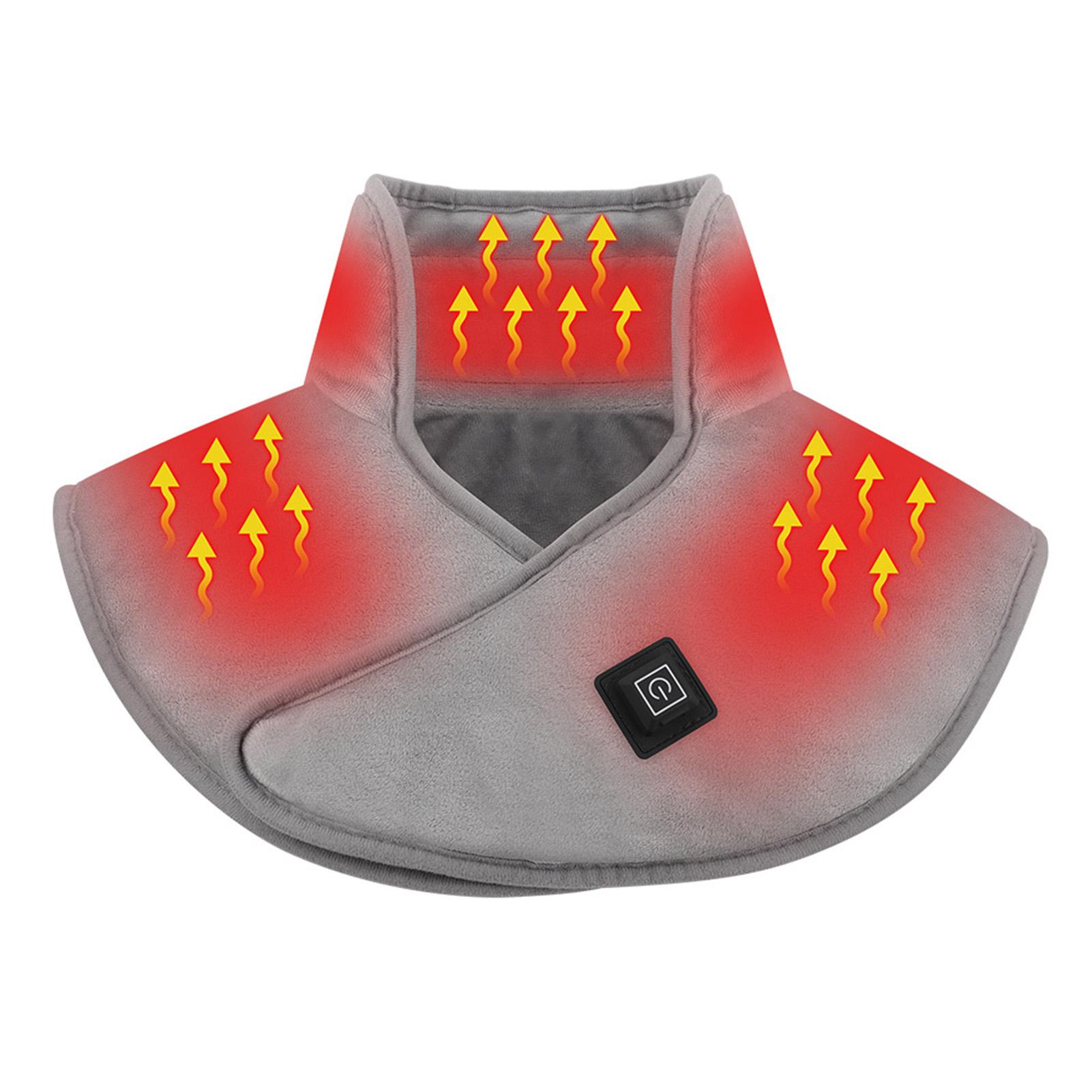 

Electric Heating Shoulder Wrap Usb Powered Neck Warmer With 3 Temperature Settings Gray Crystal Velvet For Home Office Use