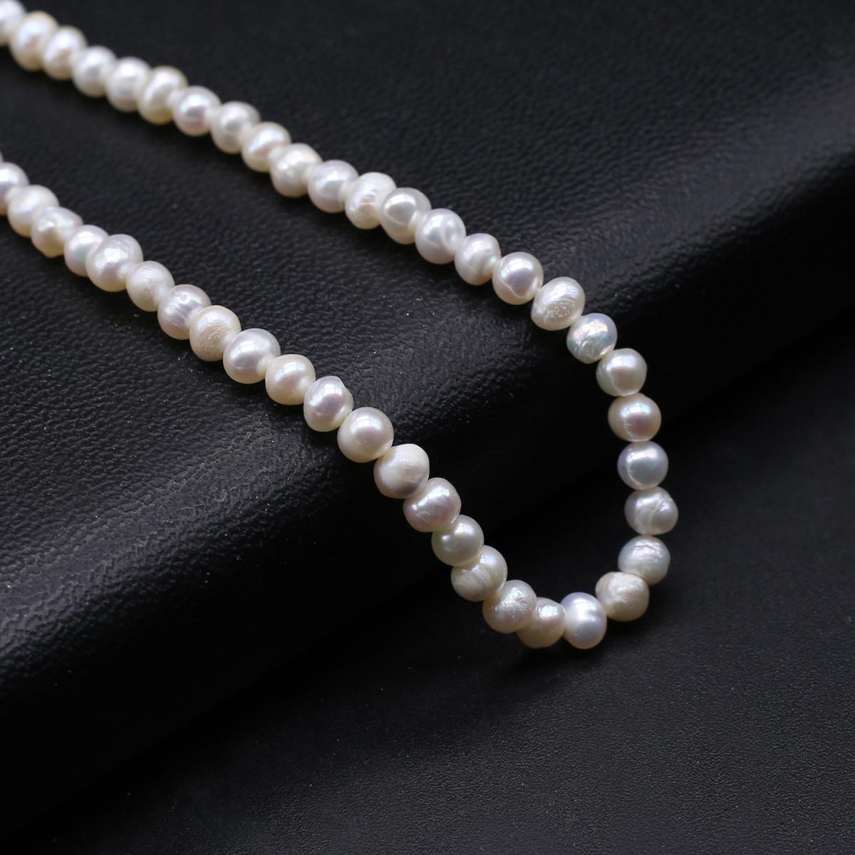 1 нить Boho белые искусственные жемчужные бусины 3-4 мм круглые свободные — фото 7