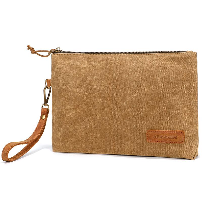 Versatile Retro Batik Canvas Men'S Clutch Bag, Light Storage Certificate, Soft Bread Four Colors Optional