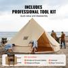 SucceBuy Canvas Bell Tent 4 Seasons 13.12 Ft Yurt Tent Canvas Tent for Camping with Stove Jack Breathable Tent Holds 6 People