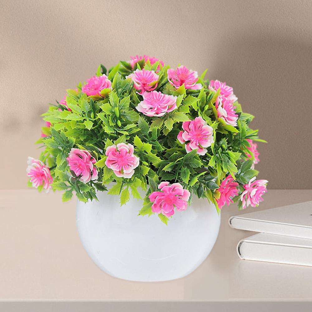 14 x 13 cm große künstliche Topfpflanze, realistische Bonsai-Figur, grüner Eukalyptus, für Zuhause, Büro, Terrasse, Schreibtisch, Garten.