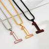  Lucky Number 0-9 Pendant Necklace Box Chain Baseball Sport Digital Stainless Steel Necklaces Casual Punk Jewelry for Men