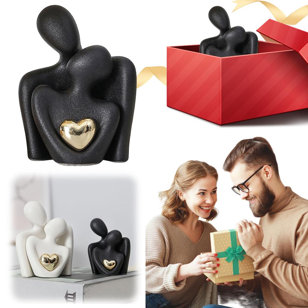 Paar Umarmung Figur Romantische Liebe Umarmung Statue Leichtgewichtige Moderne Keramik Herz Umarmung Handwerk Heimdekor Valentinstag Geschenk