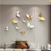 Creative Electroplating Gold Silver Butterfly Wall Hanging Decoration Bedroom Room Three-dimensional Butterfly Wall Decoration