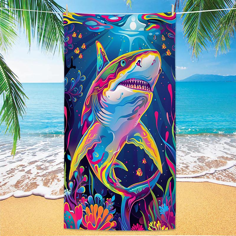 New Popular Marine Life Beach Towel Self-Delivery Warehouse Microfiber Quick-Drying Towel
