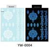 Wedding Tool Luminous Henna Tattoo Sticker White Body Art Sticker Lace Temporary Tattoo  Girls