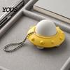 UFO Shaped Toy 3D Printed Decompression Toy, Creative Flying Saucer Fidget Pendant with Safe PLA Metal Bead Chain for Stress Relief, Anxiety