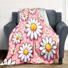 1pc Daisy Pattern Lightweight Flannel Blanket, Comfortable and Warm Blanket, for Office and Camping Sofa Bed, Livingroom190
