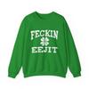 Moletom St Patricks Day Feckin Eejit, Suéter Engraçado de Trevo Irlandês