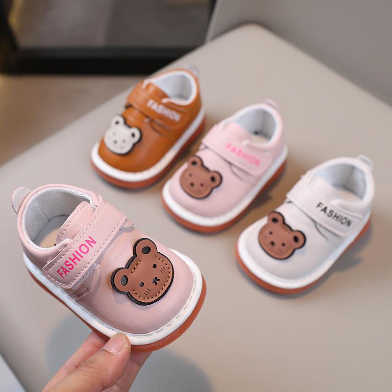 Cartoon Baby Toddler Soft Sole Shoes With Velcro For Newborns