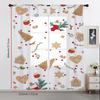 2PCS Sheer Curtains Christmas Gingerbread House Cookie Candy Print, Window Voile Panels for Bedroom Living Room Xmas Decor