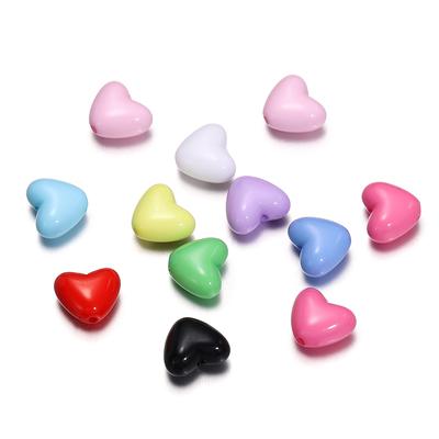 50pcs/Lot Heart Shape Acrylic Loose Spacer Beads for DIY Bracelet Necklace Jewelry Making Accessories Supplies Wholesale