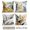4 Pcs Retro Gold Leaf Single-Sided Printed Pillowcase Cushion Cover,Suitable For Living Room,Bedroom,Car Decoration