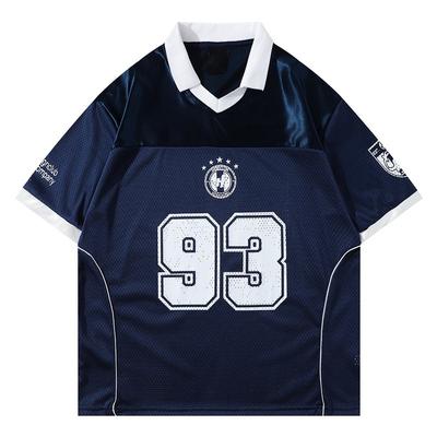 American Retro Sports Jersey Short-sleeved Fans European and American Street Tide Brand Loose Fan Version
