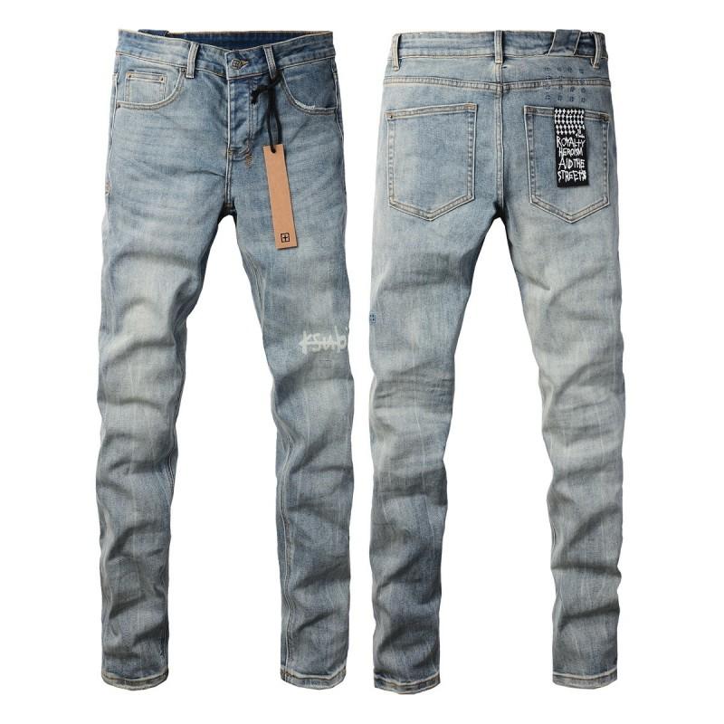 Mens Distressed Ripped Straight Fit Denim
