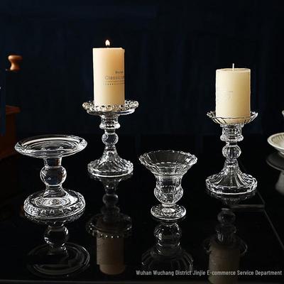 Porte-bougie minimaliste européen en verre pour décoration de table à manger romantique