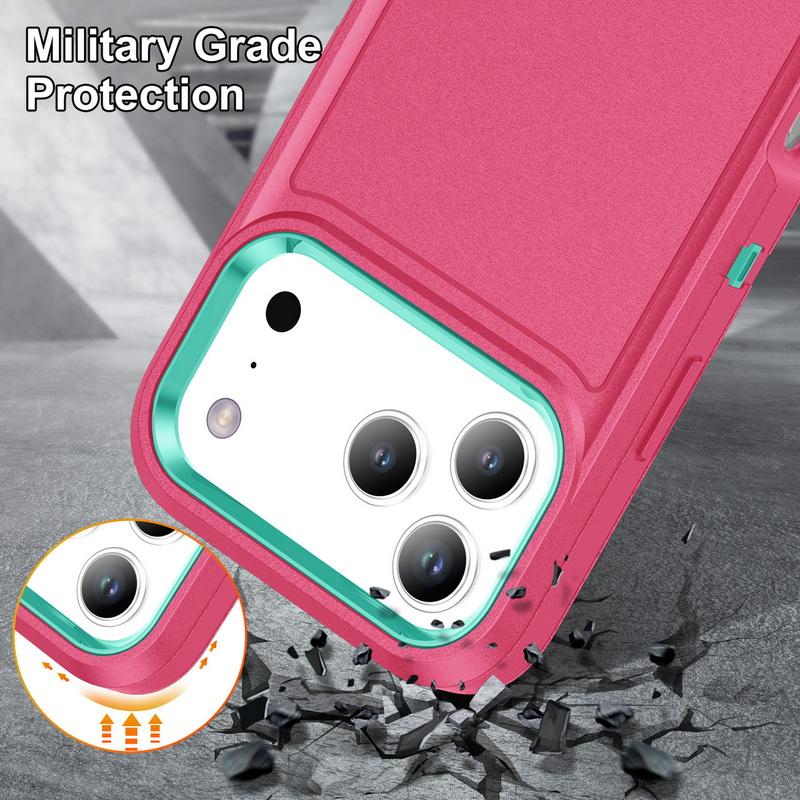 For iPhone 17 Pro Max Case Rugged Bumper Hybrid 3in1 Candy Color Shockproof Phone Stand Cover For iPhone 16 15 14 13 Pro Max 17e 16e