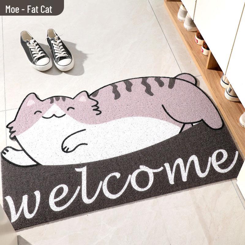 Cartoon Silk Loop Entrance Mat - Stain-Resistant Mud Wiping Foot Mat for Home 40x60 cm [Toilet Entrance]