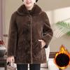 Winter Women's Fleece-Lined Thickened Mink Fleece Fur Coat Plus Size Faux Fur Coat Soft Warm Fluffy Coat