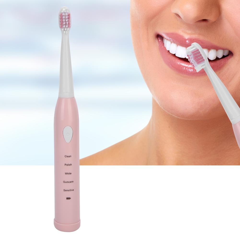 Electric Sonic Toothbrush USB Rechargeable Waterproof Adult Electric ToothbrushPink