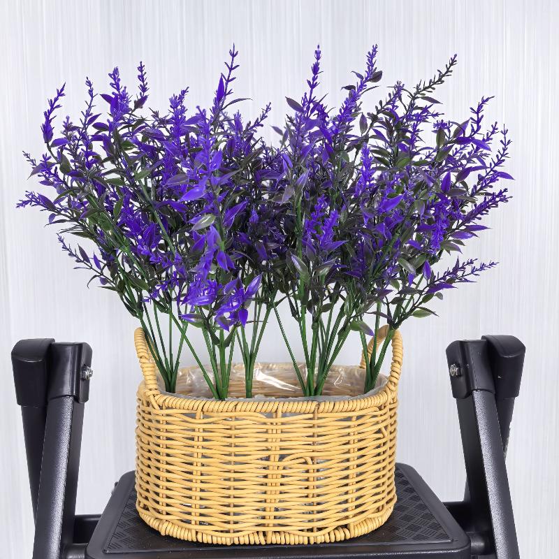 Lifelike Artificial Lavender Fake Flower Safe BPA-free Plastic Faux Plant 34cm 1Pcs for Wedding Home Coffee Table Decor