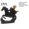 Gothic Home Decoration Headless Horseman Statue with Pumpkin, Horror Knight Holding Pumpkin Lantern Figurine Ornament, Halloween Horse Sculpture Decor