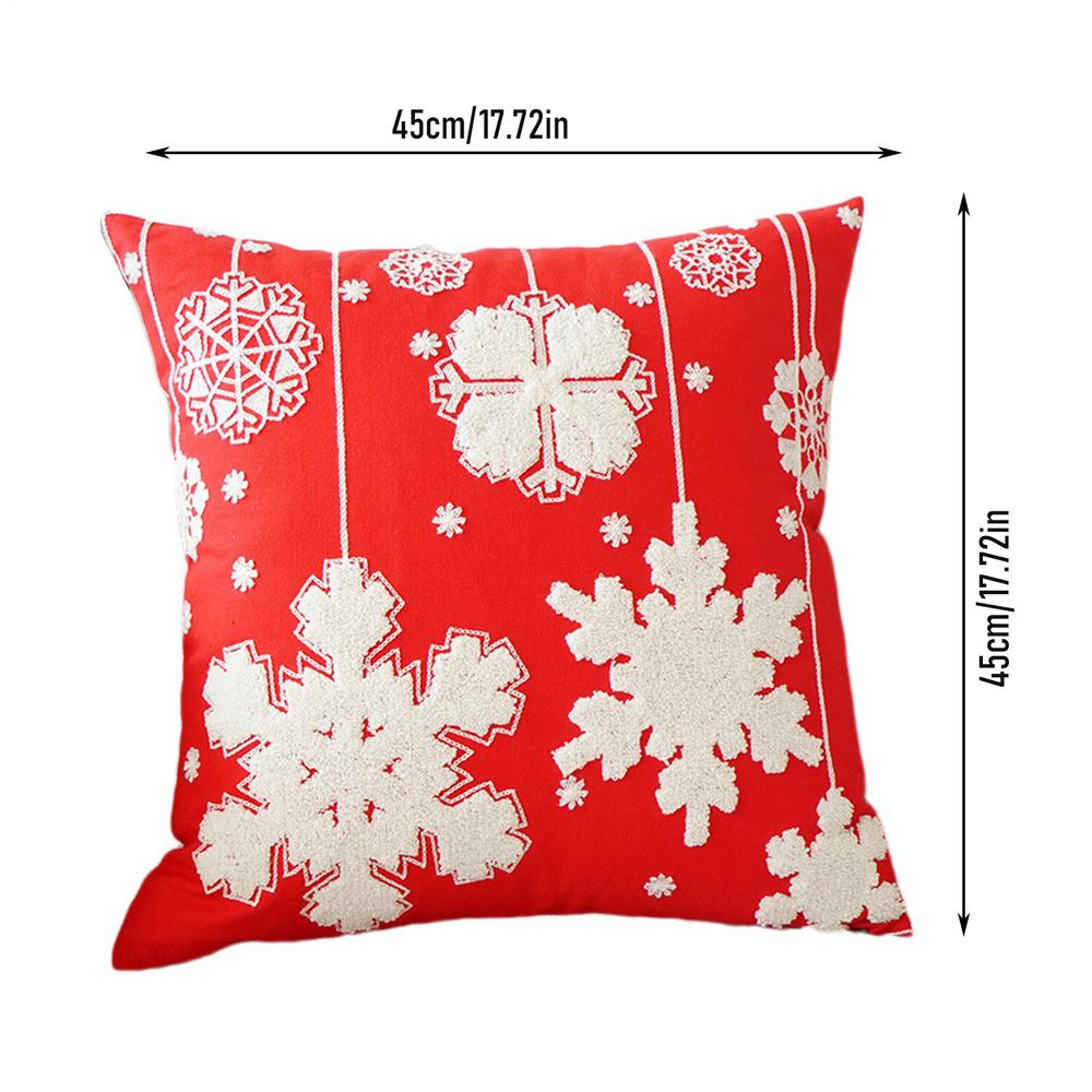 Christmas Throw Pillow Covers Soft Pillowcase With Zipper 18x18in Embroidered Pillow Covers For Home Decor Holiday Couch