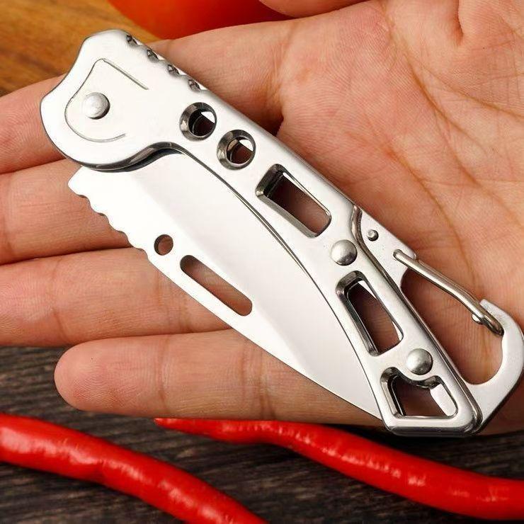 Upgraded Stainless Steel Mini Folding Pocket Knife - Portable Keychain Fruit Blade