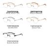 FAK Pure Titanium Semi-Rimless Cat-Eye Eyeglass Frame 55 - Old Money Style, High Intellectual Gold Wire Design 98713