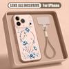Little Floral Pattern Hand Strap Case For iPhone 17 Pro Max iPhone 16 15 14 13 Pro Max Magnetic For Magsafe Hybrid TPU+PC Matte Cover