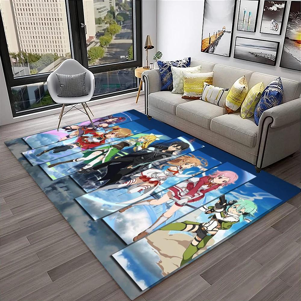 Sword Art Online SAO Novel Cartoon Carpet Rug for Home Living Room Bedroom Sofa Doormat Decor,kids Area Rug Non-slip Floor Mat