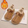 Winter Children Girls Cotton Shoes with Fleece Lining Retro Soft Sole Toddler Shoes