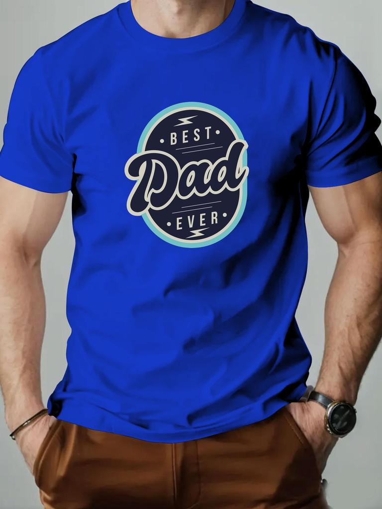 Mens cotton Tshirt BEST DAD EVER summer round neck shortsleeved graphic breathable fashion casual Tshirt