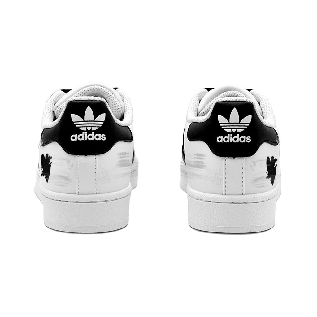 Adidas Originals SUPERSTAR Shell Head, Heart Shadow, New Urban Style, Versatile Fashion Low top Casual Skate Shoes IH8659(TeamS2-S-BOX)