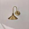 Modern Raw Brass Cone Wall Sconce – Handmade Minimalist Light Fixture