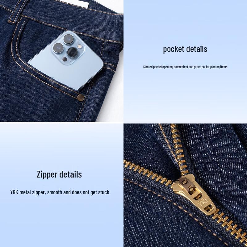 MONTAGUT Men's Tencel Soft Cotton Easy Care Straight Fit Jeans