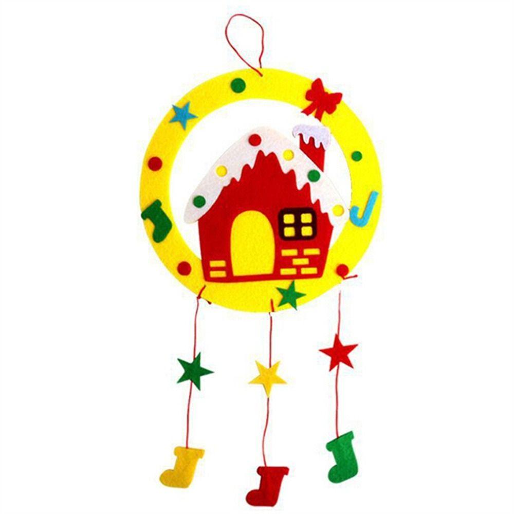 

DIY Puzzle Christmas Wind Cognition Toys Xmas Decoratio DIY Wind Chimes Christmas Hangings snow house