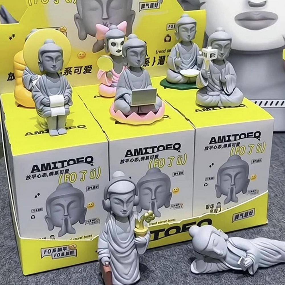 

Buddha Statue Decor Artistic Small Desk Statue Indoor Statue Cute Home Decoration Collectible Portable Statue