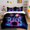 Neon Drum Set Art Decor Soft Comfortable Duvet Cover Bedding Set Included 1*Duvet Cover & 2*Pillowcases, Gift