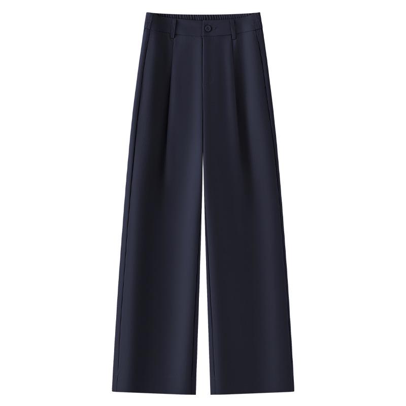 Women's Yellow Retro Narrow Straight-Leg Draping Pants - Spring/Autumn 2025 Collection