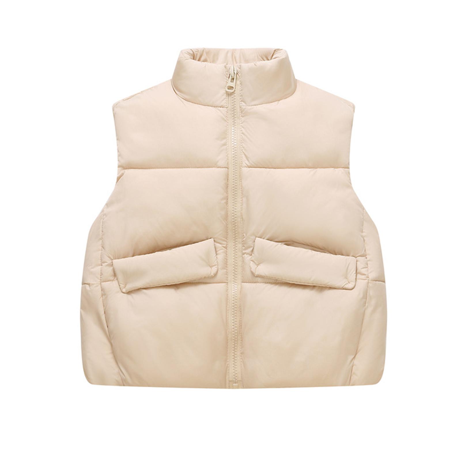 

Children s Fashion Casual Thick Warm Vest Down Jacket 150 бежевый