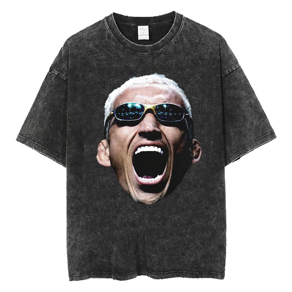 Charles Oliveira Do Bronx Logo Print T Shirt Men Women Fashion Casual Oversized Tshirts  Cotton Vintage Washed Tshirt Tops S