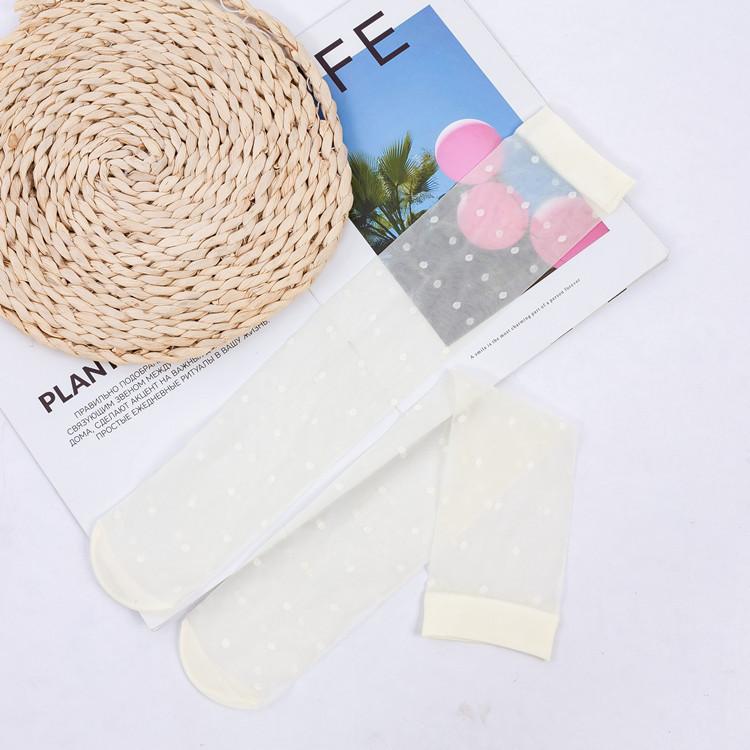 Spring Thin Ladies Black Jacquard Love Calf Socks, Japanese Jk Style Knee Socks Lolita Silk