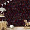 Neon Glitter Hearts Wallpaper Black, Burgundy and Maroon 50x1000