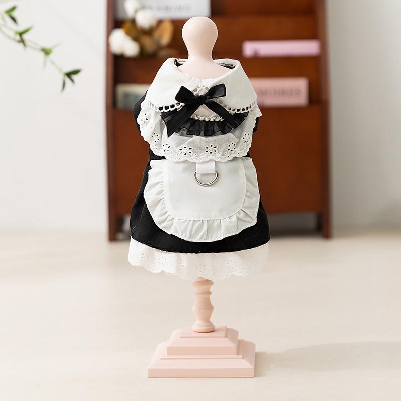 

Одежда для кошек весна и лето тонкая стиль академии JK податливое платье горничной синий кот котенок домашний кот одежда XS (recommended weight 1-1.5kg)