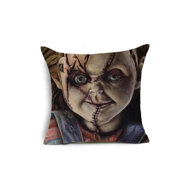 Chucky Good Guy Doll Horror Movie Design Cushion Pillow Case Cover In Vibrant Colors