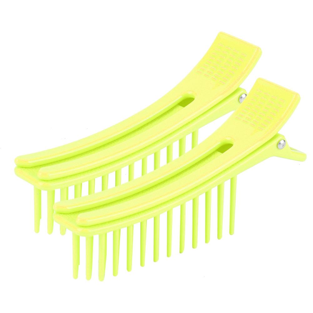 2Pcs Hair Styling Clip Barber Sectioning Hairpin Partition Clip Hairgrip Fluorescent Green