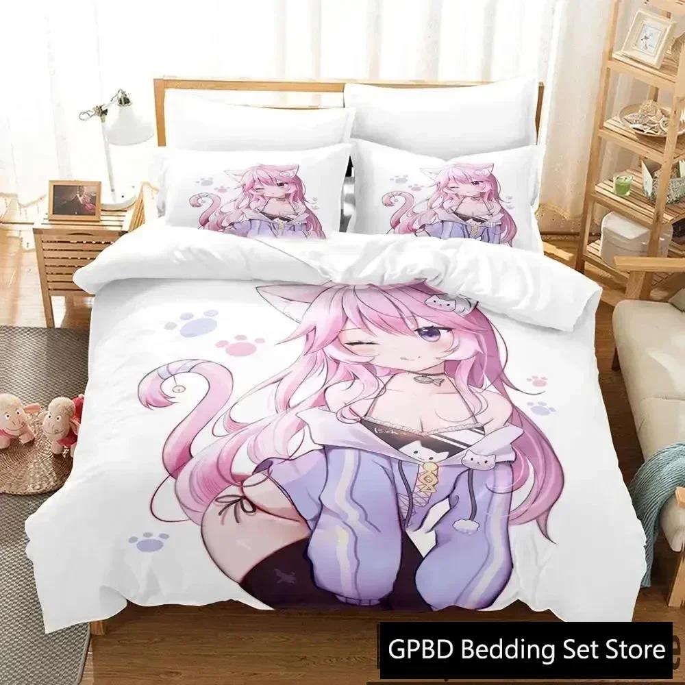 Anime Nyatasha Nyanners Bedding Set For Bedroom Soft Modern Bedspreads Comefortable Kids Duvet Cover Quilt Cover And Pillowcase