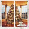 2 Pieces, Christmas Tree Curtains -30% Blackout - Suitable for Living Room, Bedroom, Kitchen, Home Decoration