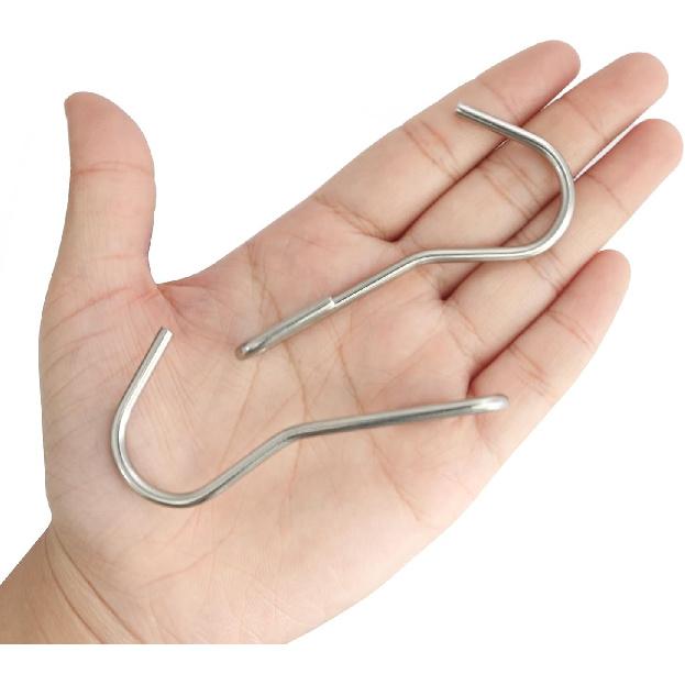 Heavy Duty Pan Rack Holder Hooks - 12PCS 90 Degree Twist Angled S Hooks for Hanging Kitchen Utensils, Pots, Pans, Clothes, Bags, Towels, Plants